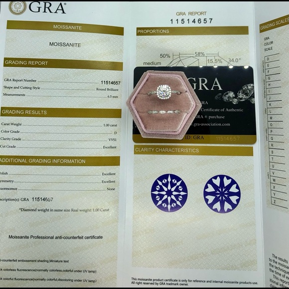 Moissanite ring set with certificate - Picture 11 of 16